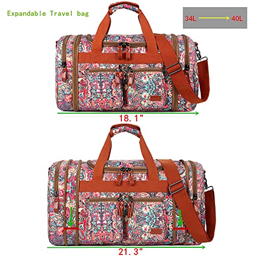 BAOSHA Multicolor Travel Duffel Weekender Bag for Women Carry on Overnight Bag With Toiletry bag HB-21 (HS) - Image 2