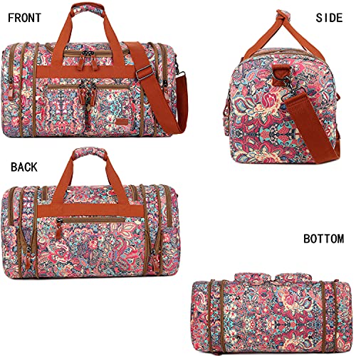 BAOSHA Multicolor Travel Duffel Weekender Bag for Women Carry on Overnight Bag With Toiletry bag HB-21 (HS) - Image 3