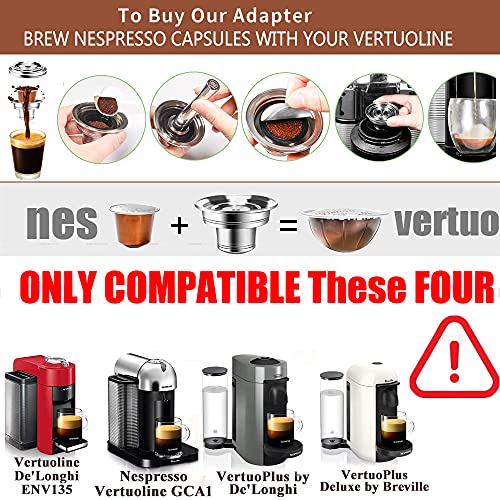 Sesama Reusable Coffee Pods Adapter Stainless Steel Converter Holder Compatible with Nespresso Vertuo ENV135 GCA1 Machine Brewing Espresso Original line Coffee Flavor, Sliver - Image 4