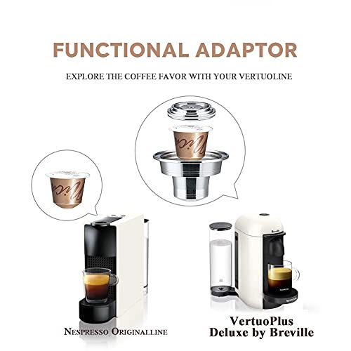 Sesama Reusable Coffee Pods Adapter Stainless Steel Converter Holder Compatible with Nespresso Vertuo ENV135 GCA1 Machine Brewing Espresso Original line Coffee Flavor, Sliver - Image 5