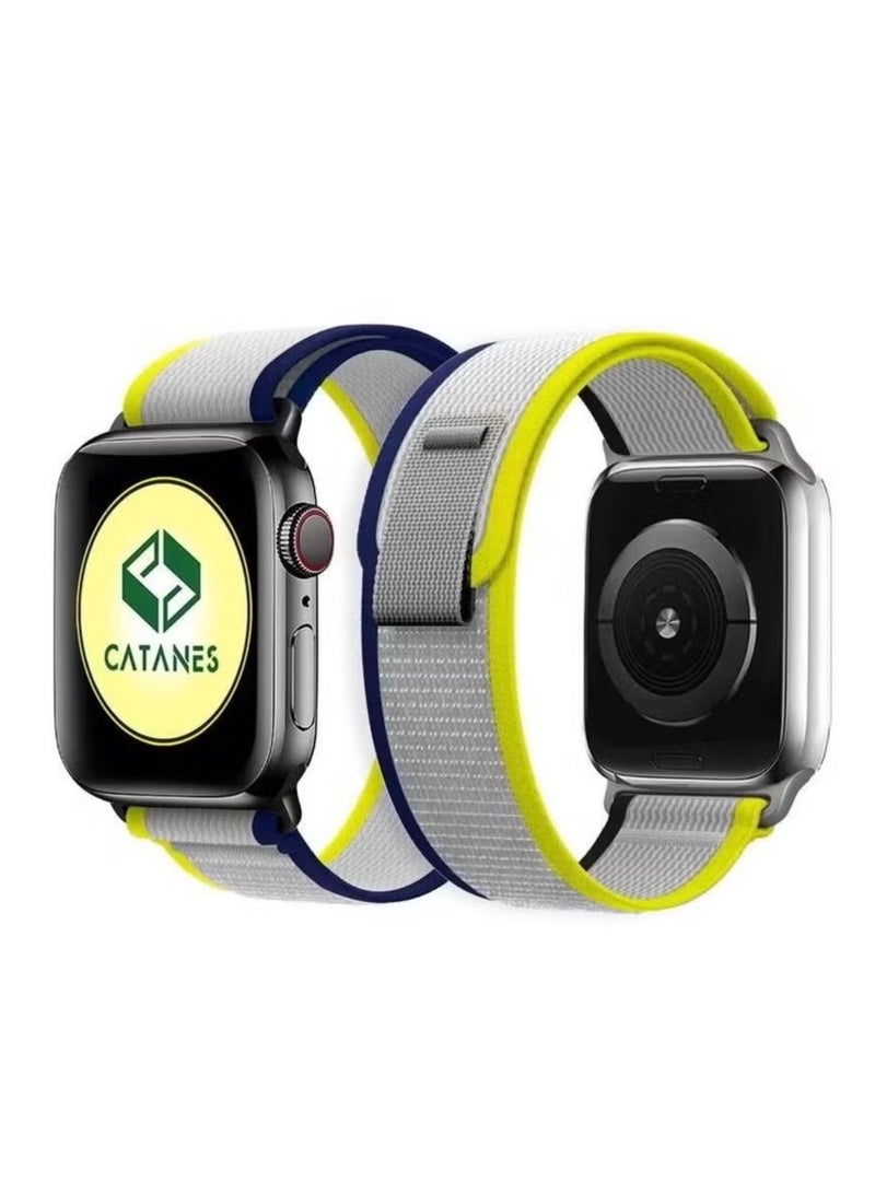 vesus apple watch Trail Band 38mm 40mm 41mm Nylon Woven Sport Strap for iwatch series ultra/8/7/SE/6/5/4/3/2/8 Yellow Blue