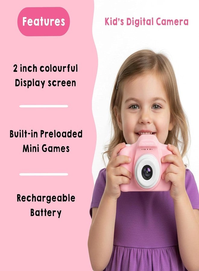 سنابترون كاميرا سنابترون الرقمية للأطفال، بدقة 3 ميجابكسل وفيديو عالي الوضوح 1080 بكسل، مع شاشة IPS بحجم 2 بوصة وسعة تخزين 32 جيجابايت | ألعاب كاميرا صغيرة قابلة لإعادة الشحن عبر منفذ USB للأطفال | ألعاب تعليمية للأولاد والبنات من 7 إلى 14 سنة (لون وردي) - Image 2