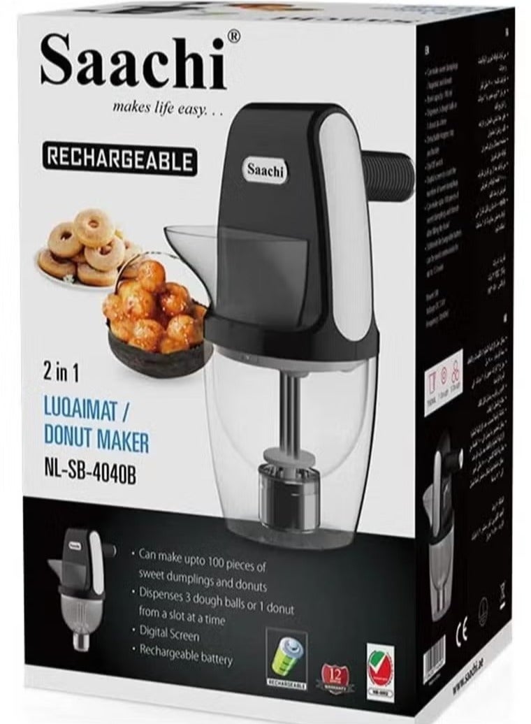 Saachi NL-SB-2020-BK Automatic Sweet Dumplings and Luqaimat Maker | High-Performance Deep Fryer for Golden Luqaimat, Donuts, and Desserts | Large Capacity with Fast Heating Technology | User-Friendly Design for Effortless Operation and Easy Cleaning | Ideal for Home and Commercial Kitchens - Image 2