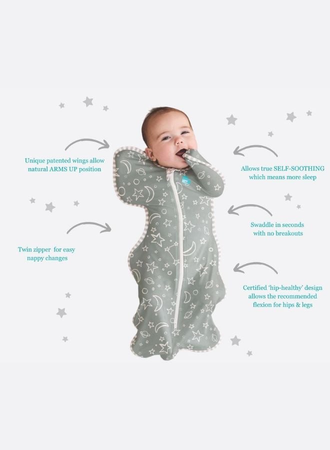 لاف تو دريم قماط UP من الخيزران الأصلي بنجوم وقمر، زيتونيير/متوسط - Image 3