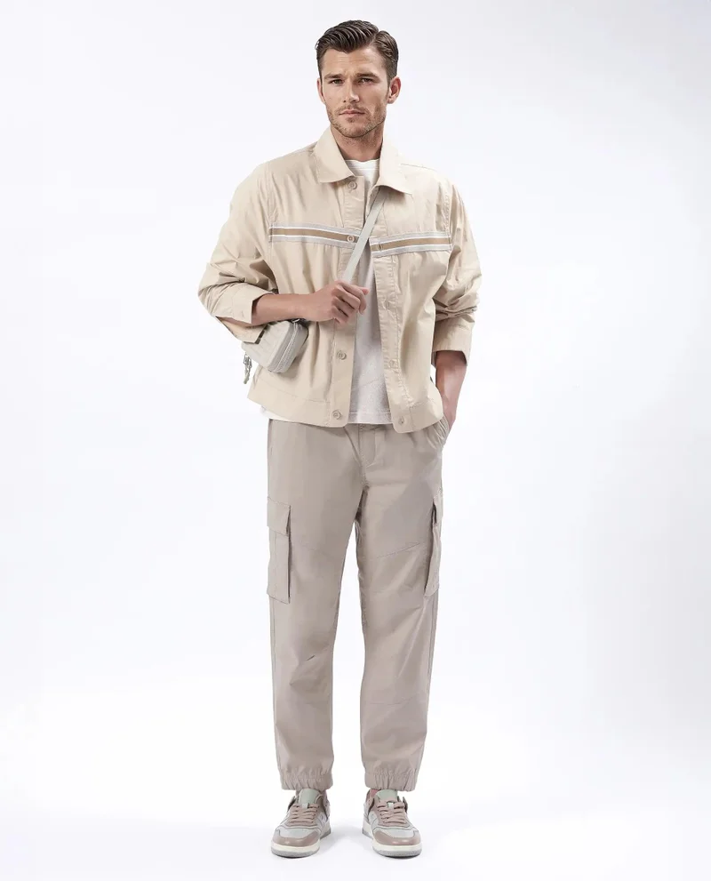 Rare Rabbit Men's Cargo Plain Trouser