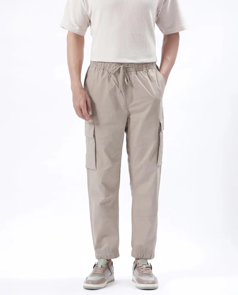 Rare Rabbit Men's Cargo Plain Trouser