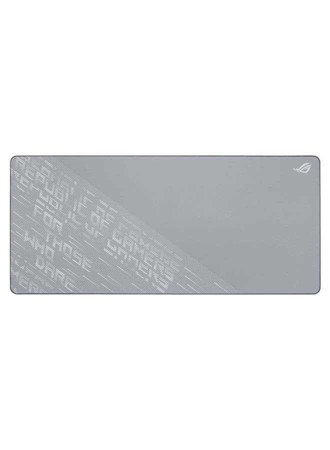ASUS ROG Scabbard II Arctic Gray XXL Gaming Mouse Pad (900×400×3mm) – Extended Desk Mat, Water/Oil/Dust-Repellent Cloth Surface, Anti-Fray Stitched Edges, Non-Slip Rubber Base, Optimized for Precision & Speed Gaming Mice | 90MP03H0-BPUA00