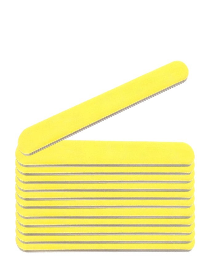 ALAZCO 12pc ALAZCO Yellow Professional Nail File 240/240 Grit Double Sided Manicure Emery Foam Board Salon Pro DIY Washable Reuseable Natural Nails Acrylic Gel Press-On Travel TSA Friendly - Image 1