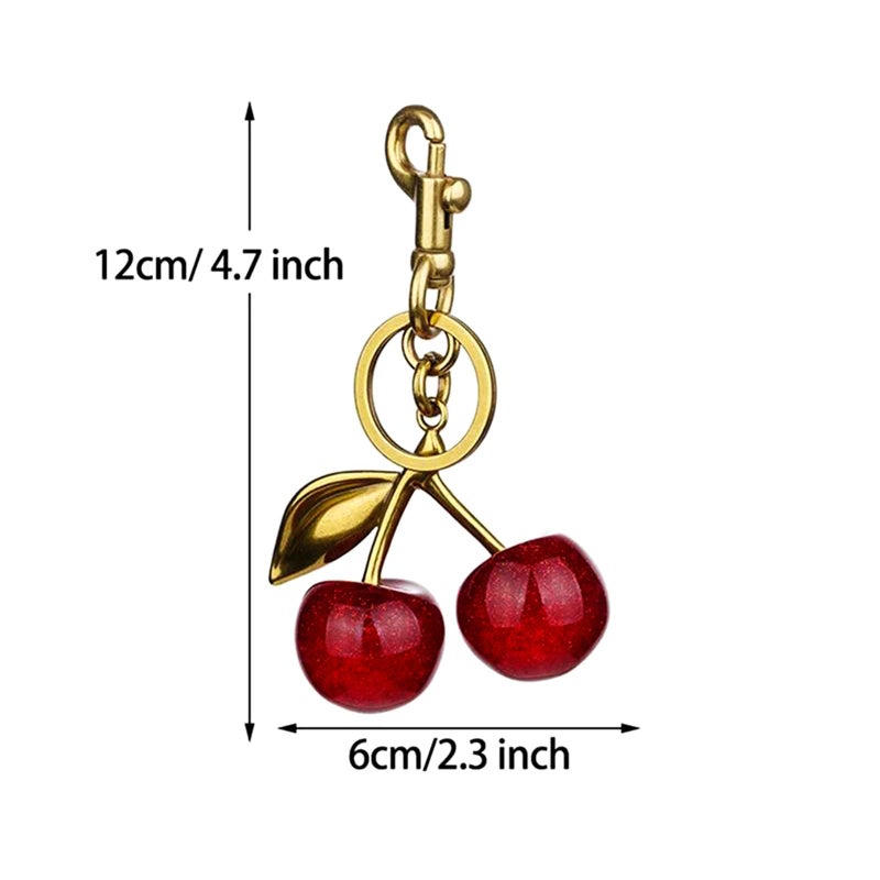 FASTFAIRY FASTFAIRY Keychain Cherry Bag Charms Purse: Key Chains Women Cute - Car keyrings leather handbags - Valentines Day Gifts  - Image 3