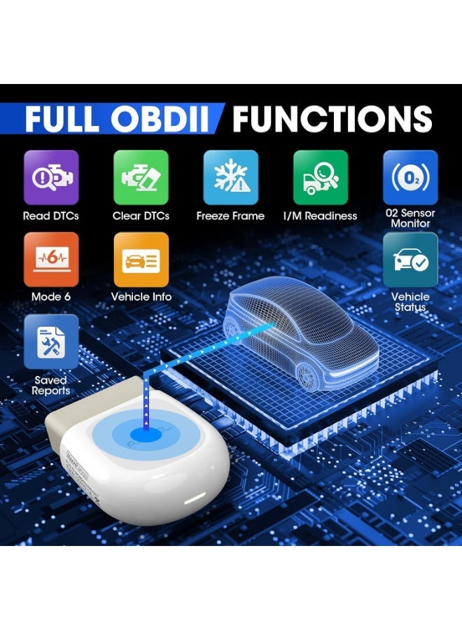 أوتل Autel AP200 ماسح OBD2 بلوتوث، قارئ أكواد مع تشخيص كامل لأنظمة السيارة و25 وظيفة صيانة، أداة فحص مركبة لجهاز iPhone وAndroid، النسخة الصغيرة من جهاز MK808 التشخيصي - Image 5