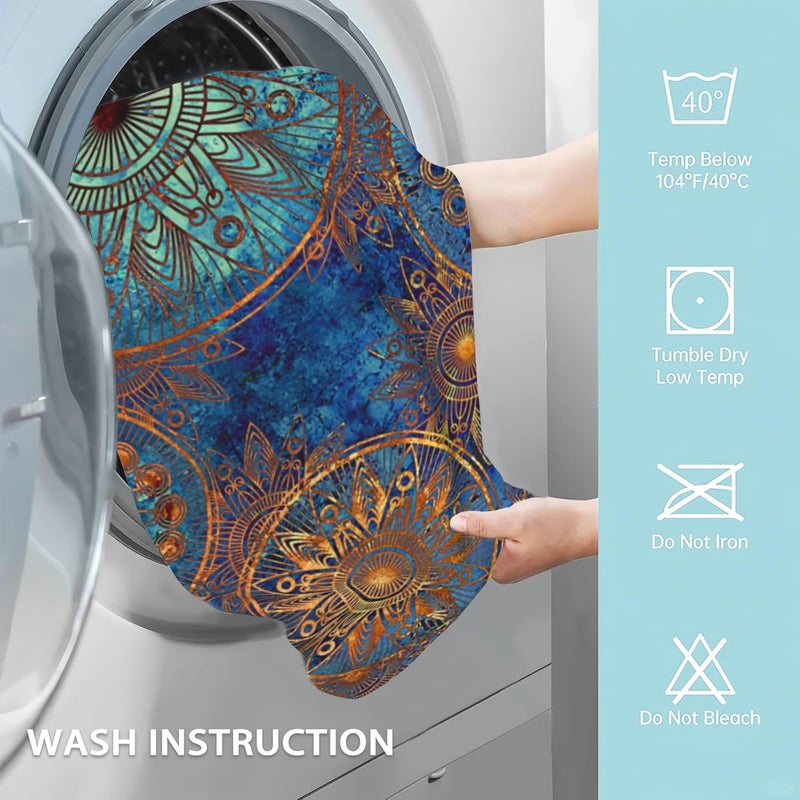CXULIN 2 Pack Hand Towels for Bath,Golden Art Damask Floral Decorative Towels Highly Absorbent Soft Towels for Bathroom Beach Kitchen Spa Gym Face Towel 14x28 Inch - Image 5
