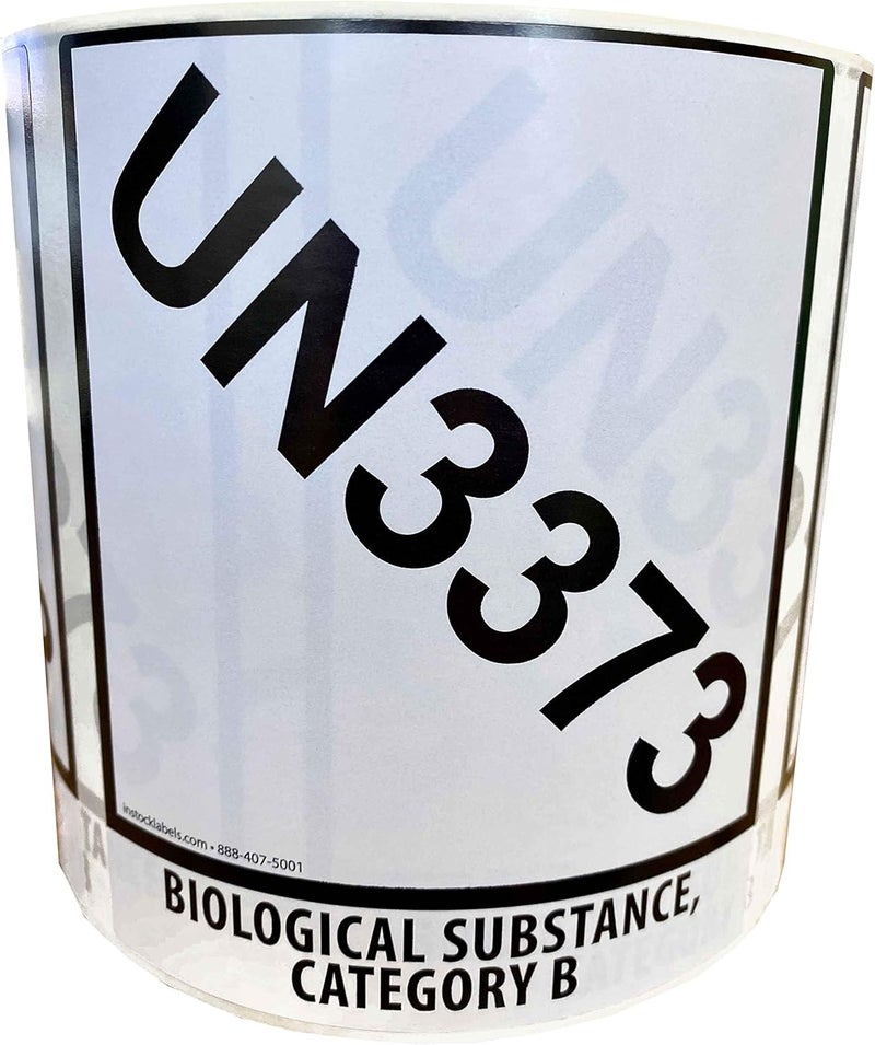 InStockLabels.com UN3373 Labels for Biological Substance Category B 4 x 4.75 Inch 500 Total Labels - Image 1
