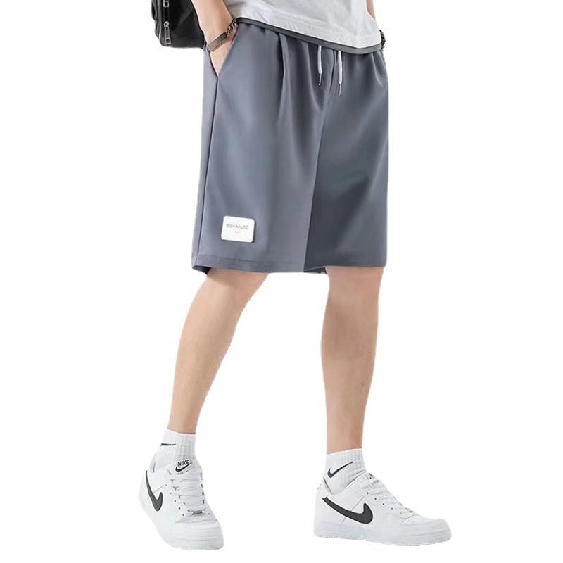 Ice Silk Leather Standard Shorts Mens Summer Thin Pants Outer Wear Casual Pants Beach Sports Loose Large Pants Black - Image 5