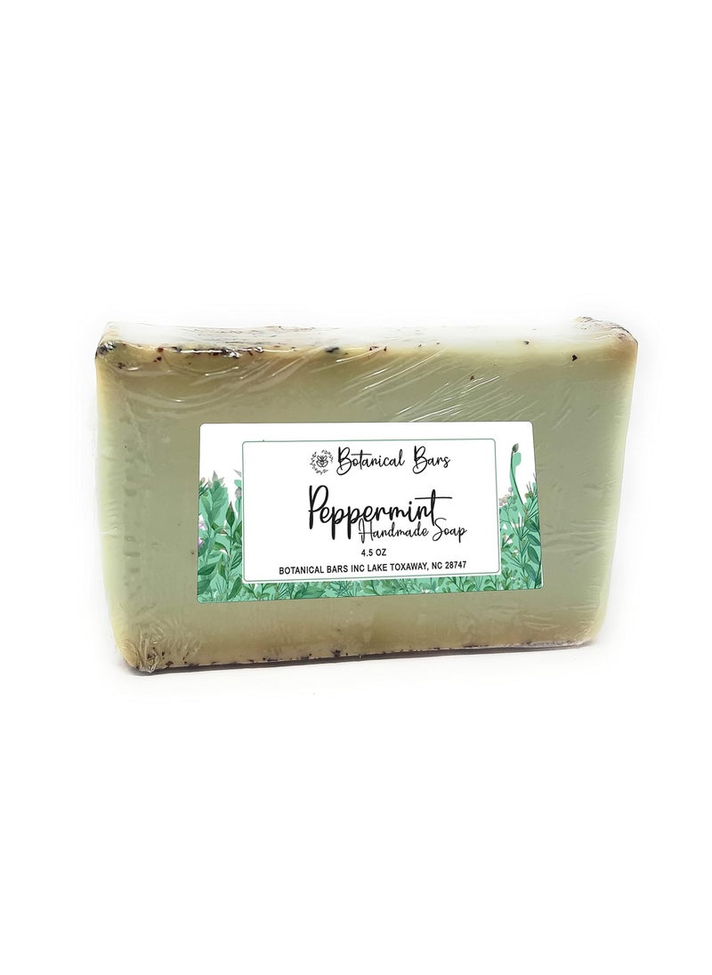 Botanical Bars - Handmade Peppermint Soap Bar 45 oz - Image 1