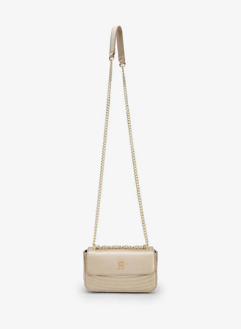 Flora Bella By Shoexpress GOLD Textured Crossbody Bag With Chain Strap for Women | Best Price UAE