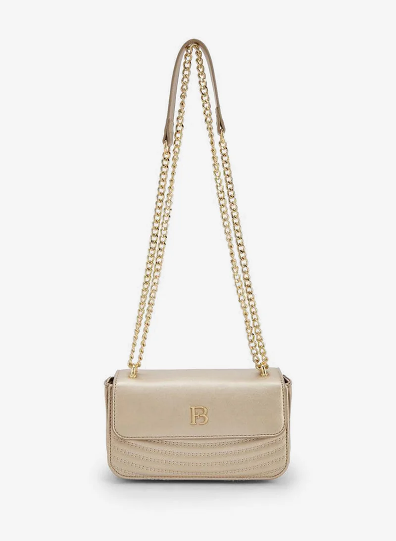 Textured Crossbody Bag With Chain Strap