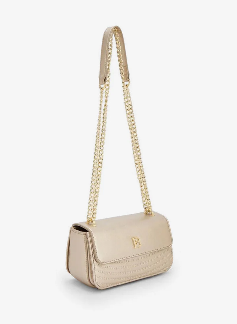 Flora Bella By Shoexpress GOLD Textured Crossbody Bag With Chain Strap for Women | Best Price UAE