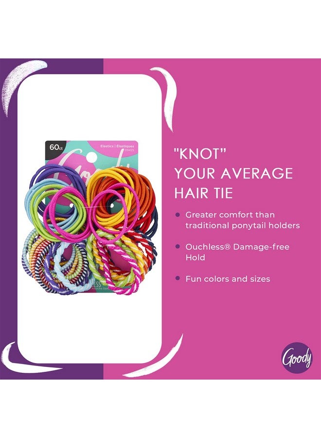 قودي  ربطات شعر مرنة للأطفال من جودي - 60 ربطة، ألوان متنوعة، 2 مم، إكسسوارات شعر بدون ألم للبنات والأولاد، مصممة لضفائر طويلة الأمد، ذيل حصان، وغيرها، للشعر الناعم - Image 2