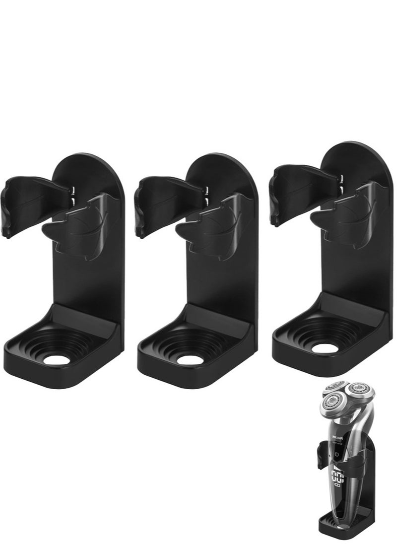 yIFeNG 3 Pack Electric Shaver Holder Sticky Adhesive Wall Mounted Shelf Razor Hanger Storage Organizer for Bathroom Toothpaste Punch Free Adjustable Shaving Electric Toothbrush Hook Rack  - Image 1