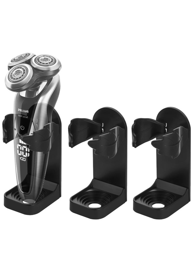 yIFeNG 3 Pack Electric Shaver Holder Sticky Adhesive Wall Mounted Shelf Razor Hanger Storage Organizer for Bathroom Toothpaste Punch Free Adjustable Shaving Electric Toothbrush Hook Rack  - Image 2