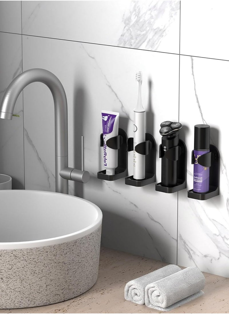yIFeNG 3 Pack Electric Shaver Holder Sticky Adhesive Wall Mounted Shelf Razor Hanger Storage Organizer for Bathroom Toothpaste Punch Free Adjustable Shaving Electric Toothbrush Hook Rack  - Image 3