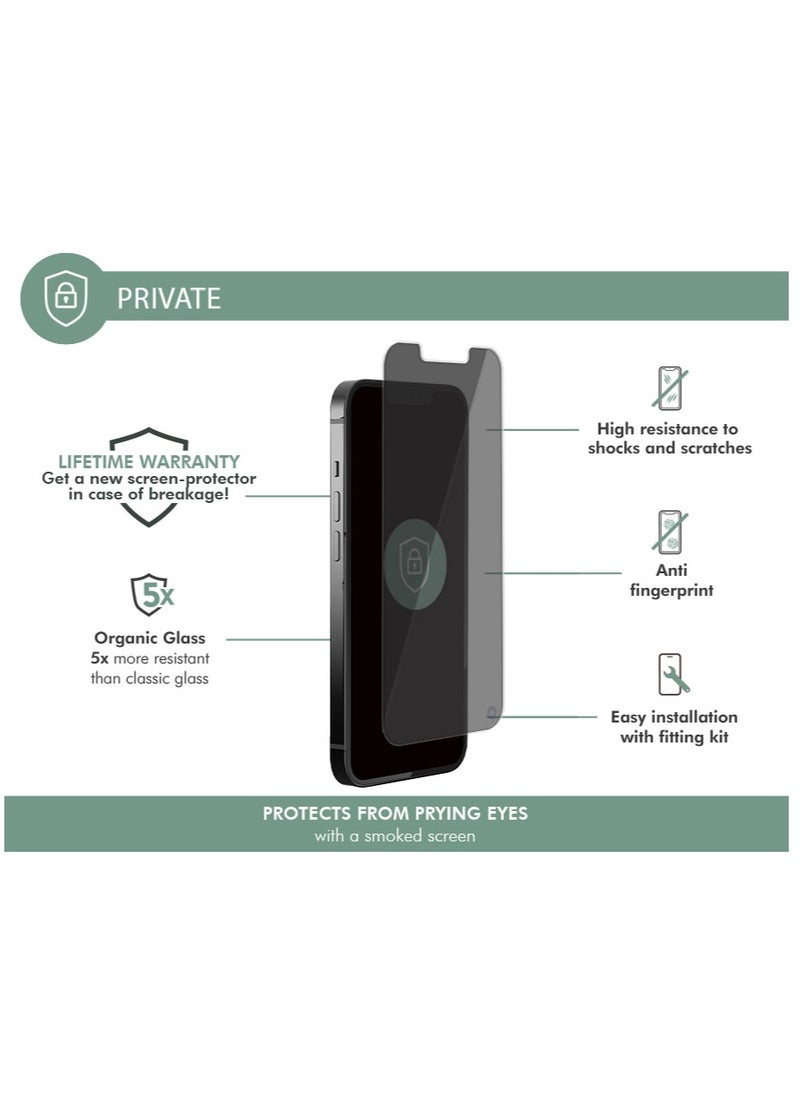 FORCE - Force Glass iPhone 13 / 13 Pro / 14 Flat Private Screen Protector Lifetime Warranty - Image 1