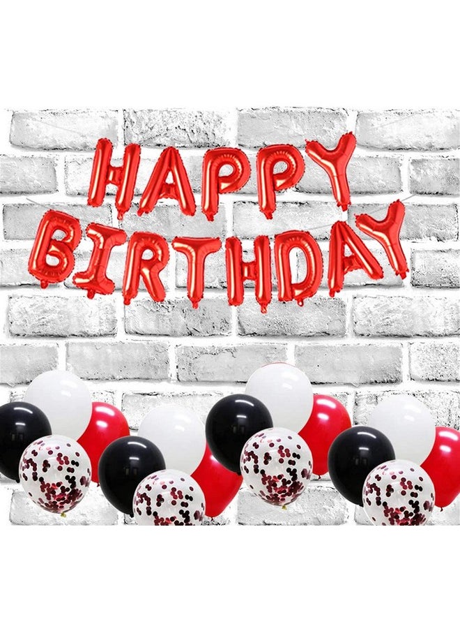 santonila - Red 16Th Birthday Decorations Happy Birthday Banner Sash Cheers To 16 Years Cake Topper Number 16 Confetti Latex Balloons Black Tinsel Foil Fringe Curtains For Girls 16 Years Old Birthday Party - Image 1
