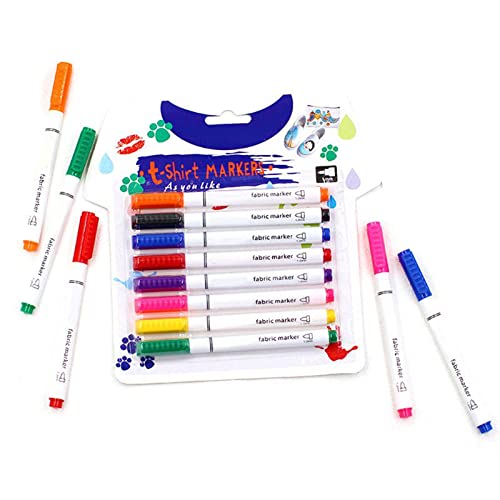 Trusmile Trusmile 8Pcs Clothes Textile Markers Fabric Paint Pens DIY Crafts T-Shirt Pigment Painting Pen Writing Liner Marker Pen - Image 1