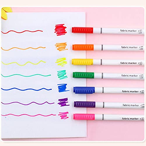 Trusmile Trusmile 8Pcs Clothes Textile Markers Fabric Paint Pens DIY Crafts T-Shirt Pigment Painting Pen Writing Liner Marker Pen - Image 4