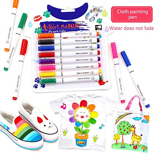 Trusmile Trusmile 8Pcs Clothes Textile Markers Fabric Paint Pens DIY Crafts T-Shirt Pigment Painting Pen Writing Liner Marker Pen - Image 5