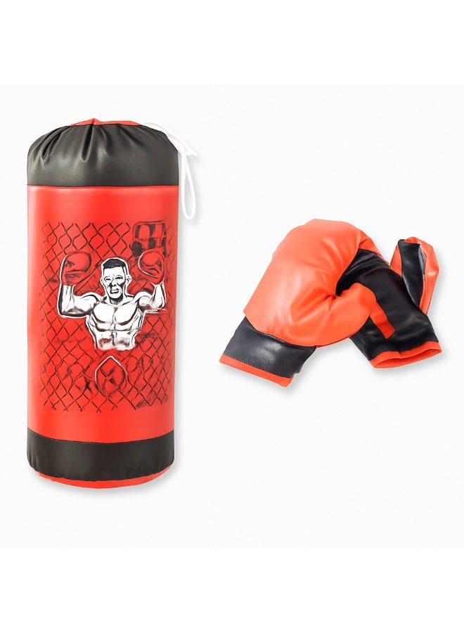 STORE 7 Kids' punching bag with training gloves – pre-filled and ready-to-use sports punching bag – boxing set for home workouts and fitness – hanging loop – 65cm size - Image 3