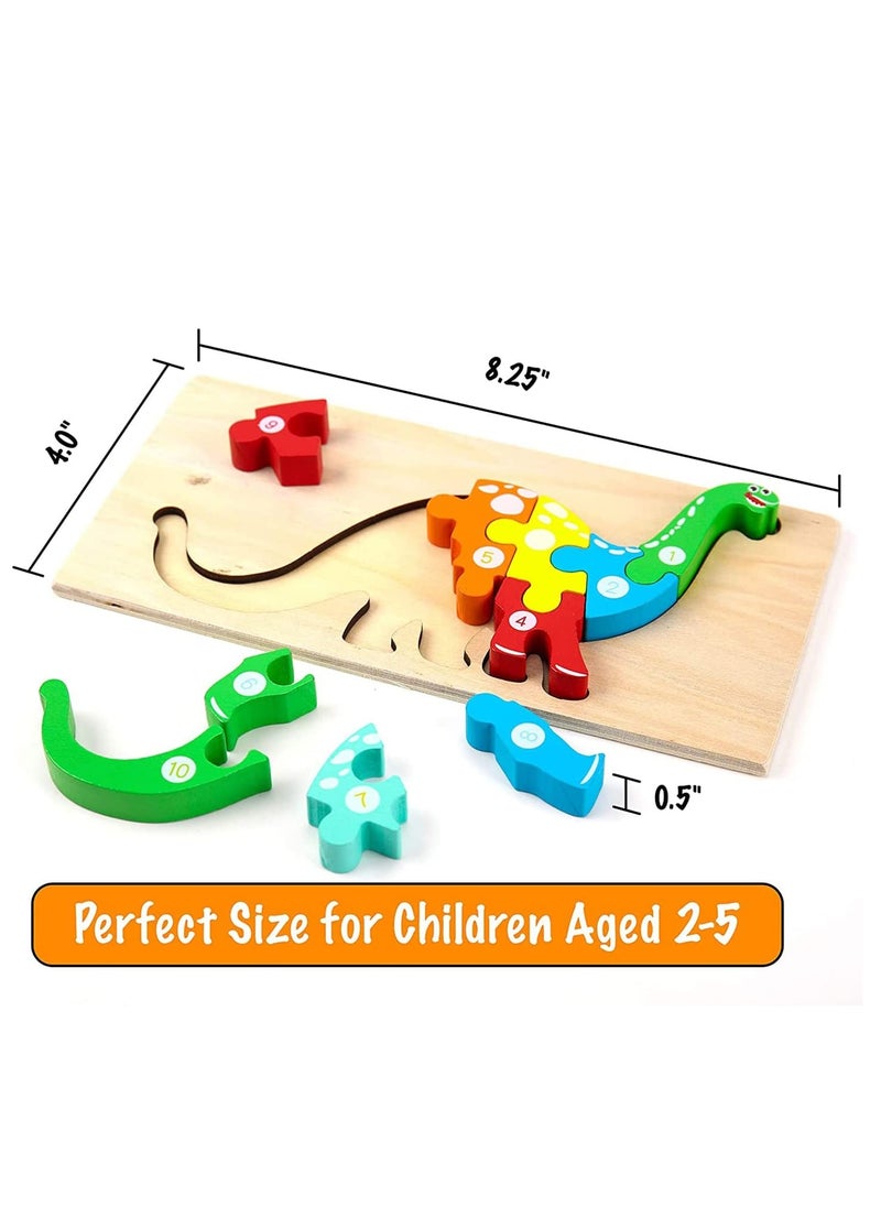 Generic - Wooden Toddler 3D Puzzles for Kids Ages 2-4 Toys for Toddlers 2 Years Old Wooden Puzzles Toys Wooden Jigsaw Puzzles, with numbers Puzzles for Kids Educational Toy for Boys and Girls 4 Pack - Image 1