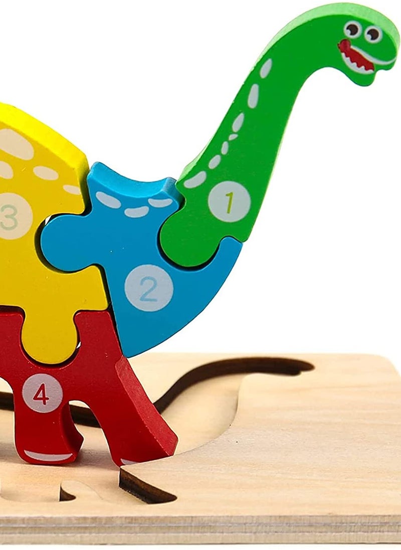 Generic - Wooden Toddler 3D Puzzles for Kids Ages 2-4 Toys for Toddlers 2 Years Old Wooden Puzzles Toys Wooden Jigsaw Puzzles, with numbers Puzzles for Kids Educational Toy for Boys and Girls 4 Pack - Image 1