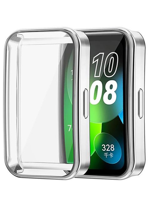 Huawei Band 8 Protective 360 Case Flexible TPU Case Soft Frame Shock Resistant - Silver