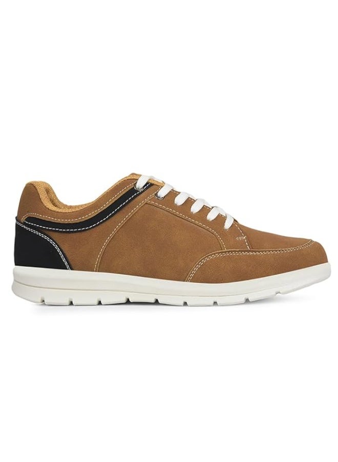 Liberty Leap7x FRINKS-1E Casual Lacing Sneakers for Men - Camel | Suitable for Travel, College, Office | Comfortable Lace-Up Casual Shoes | Lightweight Stylish Fashion Footwear for Gents - Image 3