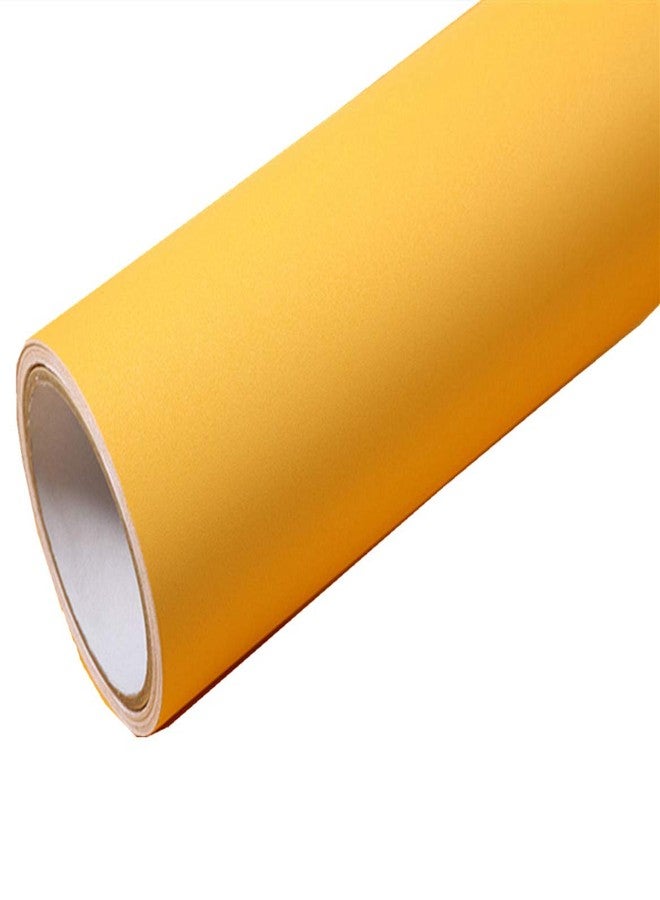 UPREDO Solid Color Matte Textured Vinyl Peel and Stick Wallpaper Adhesive Paper Wallpaper Shelf Liner Home Decorative Paper,15.8inch by 79inch (Yellow) - Image 2