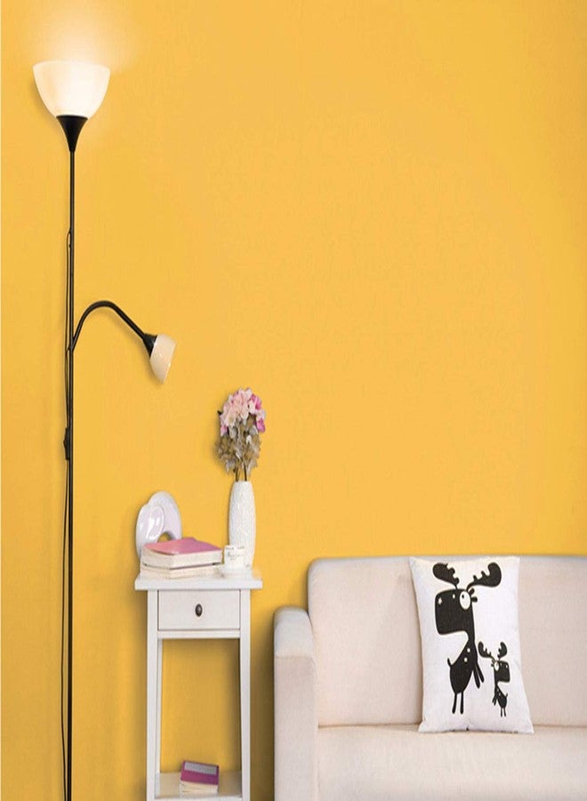 UPREDO Solid Color Matte Textured Vinyl Peel and Stick Wallpaper Adhesive Paper Wallpaper Shelf Liner Home Decorative Paper,15.8inch by 79inch (Yellow) - Image 3