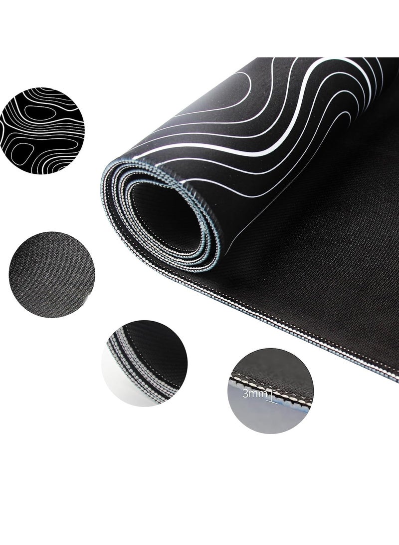 Large Mouse Pad Extended Gaming Mouse Pad Non-Slip Rubber Base (800 * 300 * 3mm）Black  - Image 5