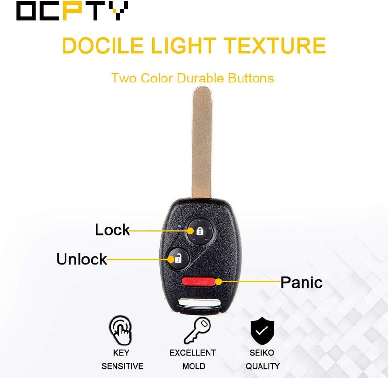 OCPTY 1X Uncut Keyless Entry Remote Control Key Fob Transmitter Replacement for Honda Vehicles - Image 4