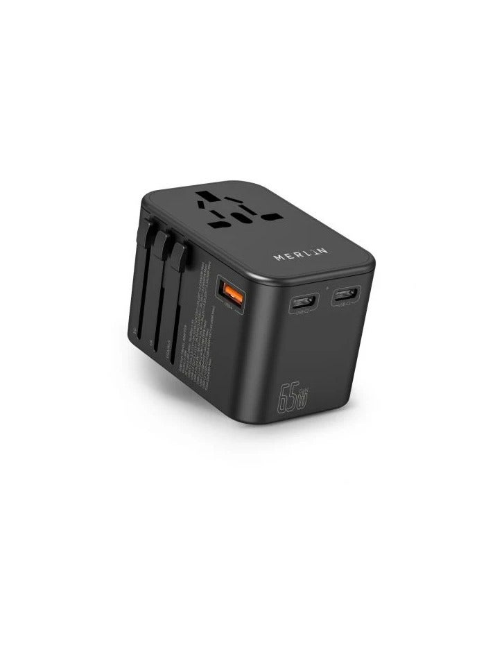 MERLIN TRAVEL MATE PRO GAN TURBO 65W PD ADAPTER - Image 1