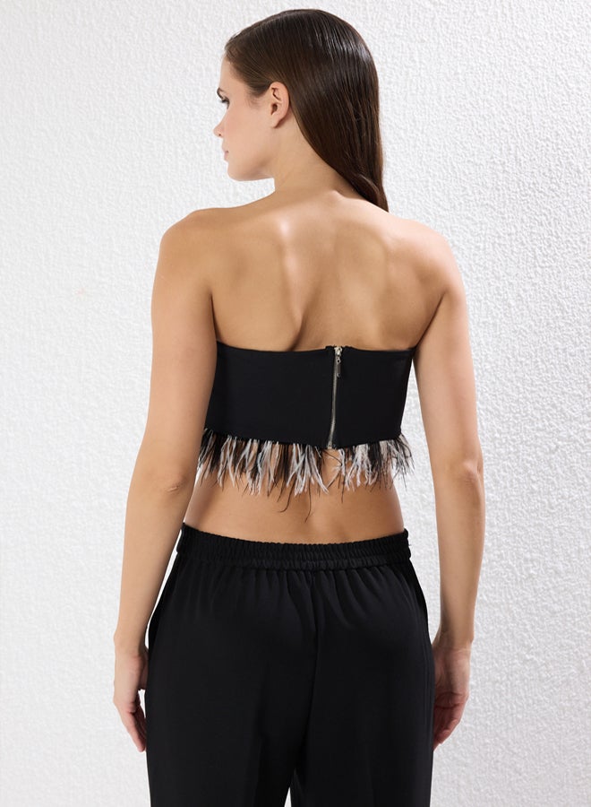 trendyol Black Strapless Otris Woven Stylish Bustier - Image 5