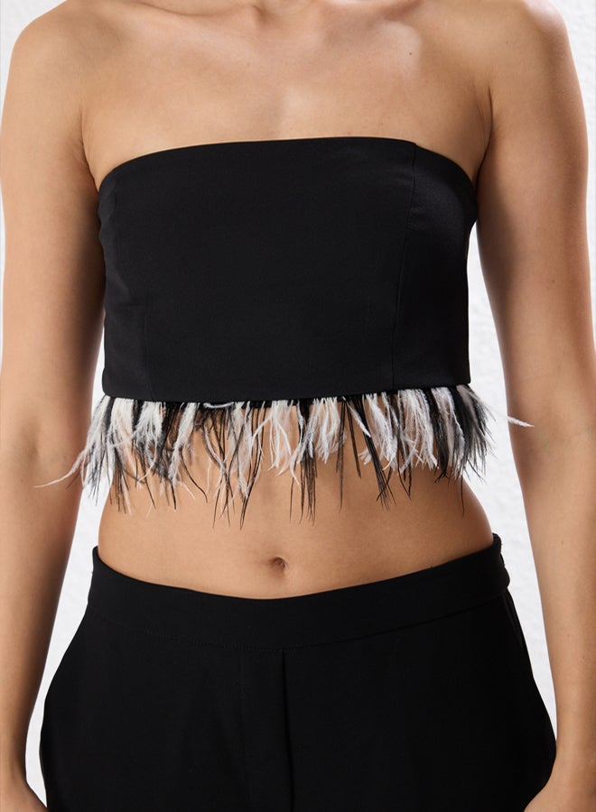 trendyol Black Strapless Otris Woven Stylish Bustier - Image 4