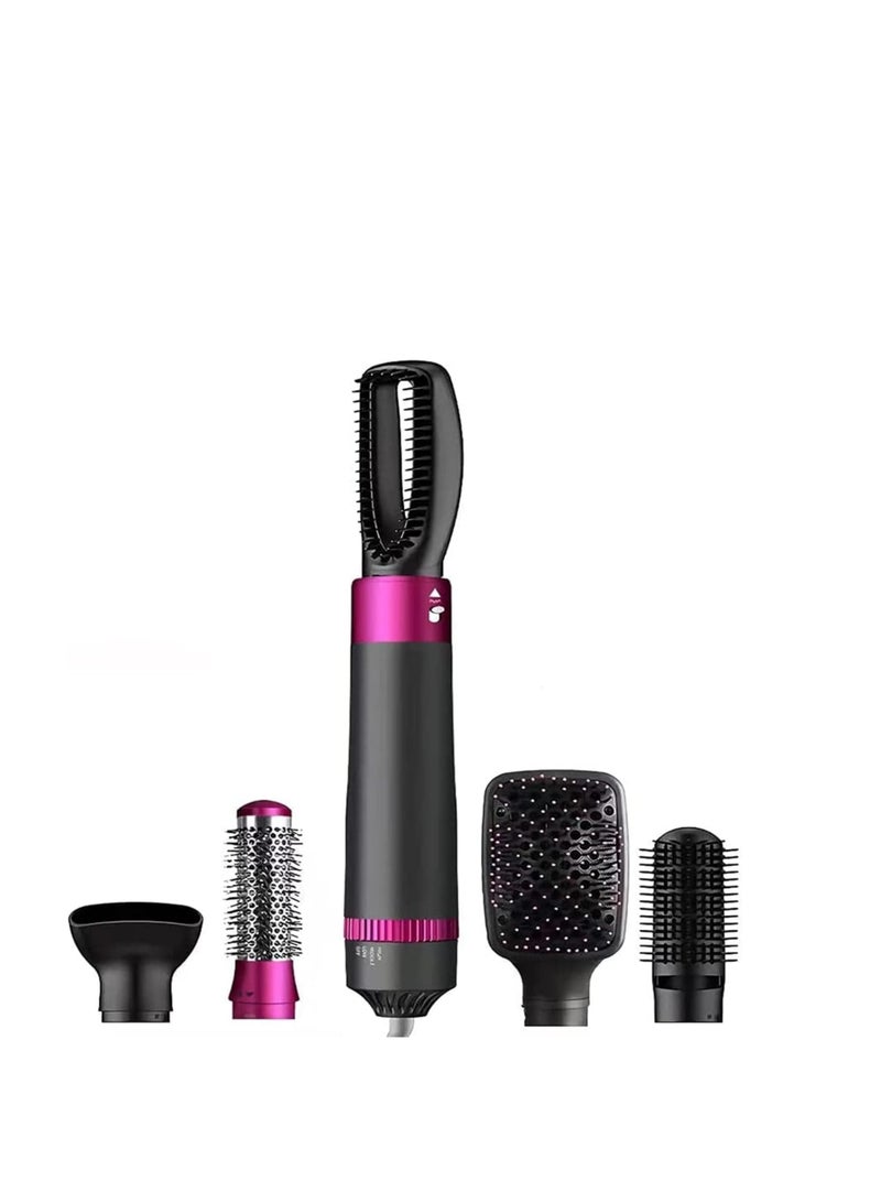 عام فرشاة تجفيف 5 في 1، مجفف شعر ومكثف للشعر، فرشاة هواء ساخن، فرشاة فرد شعر كهربائية أيونية سلبية، رأس فرشاة قابل للفصل والتبديل مع عبوة رائعة (5 في 1) - Image 1