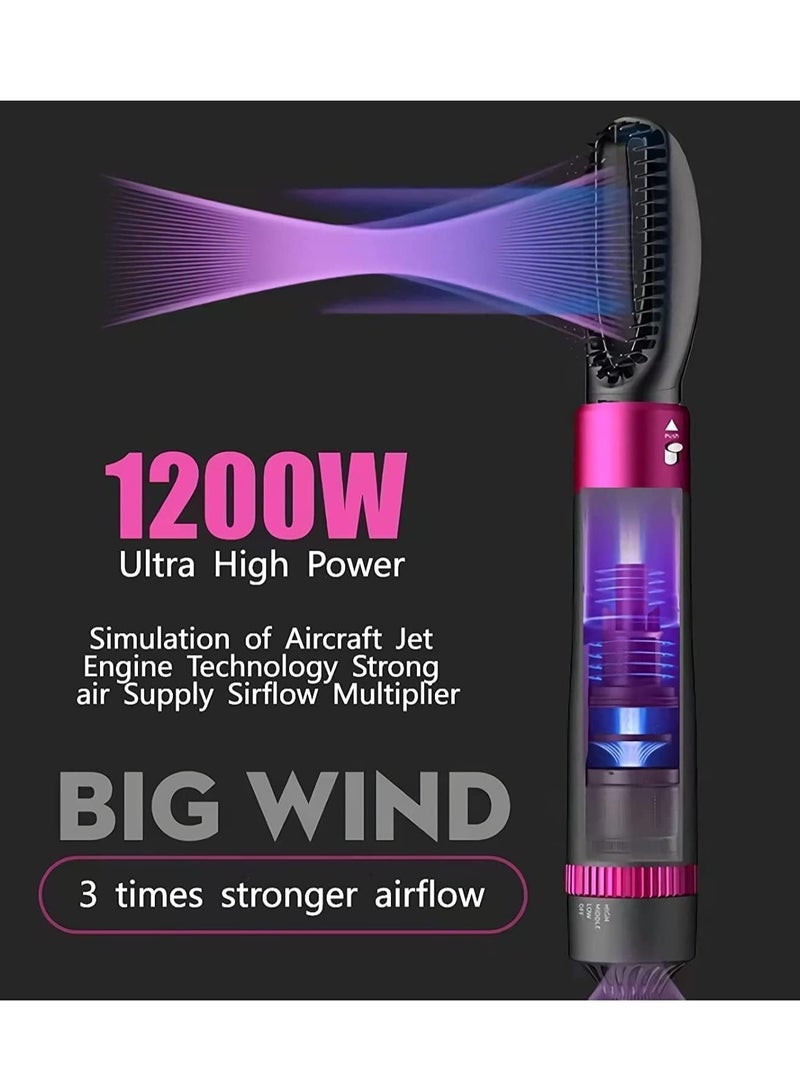 عام فرشاة تجفيف 5 في 1، مجفف شعر ومكثف للشعر، فرشاة هواء ساخن، فرشاة فرد شعر كهربائية أيونية سلبية، رأس فرشاة قابل للفصل والتبديل مع عبوة رائعة (5 في 1) - Image 3