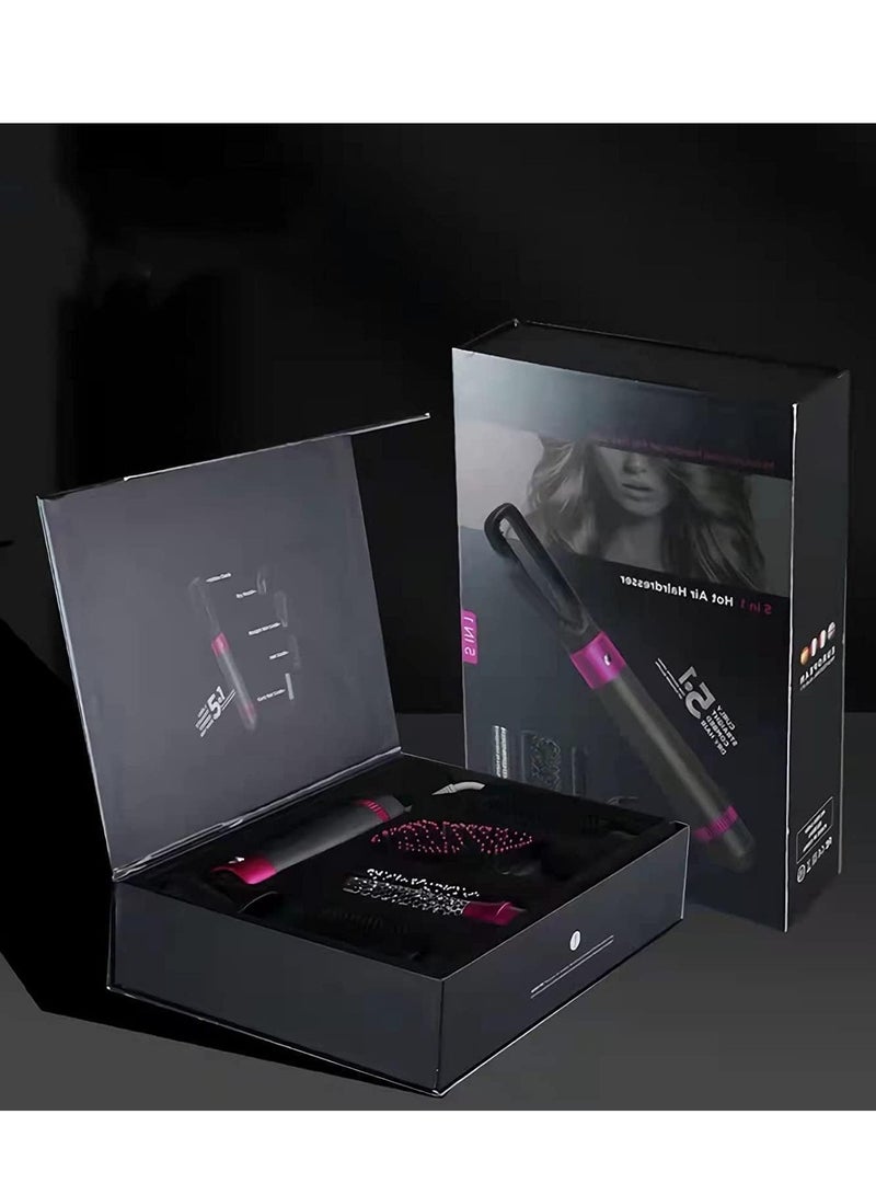 عام فرشاة تجفيف 5 في 1، مجفف شعر ومكثف للشعر، فرشاة هواء ساخن، فرشاة فرد شعر كهربائية أيونية سلبية، رأس فرشاة قابل للفصل والتبديل مع عبوة رائعة (5 في 1) - Image 4