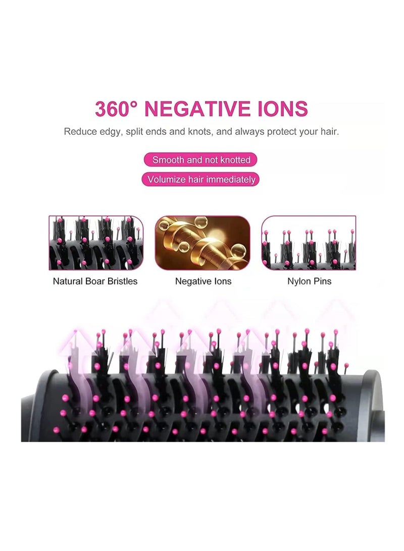 عام فرشاة تجفيف 5 في 1، مجفف شعر ومكثف للشعر، فرشاة هواء ساخن، فرشاة فرد شعر كهربائية أيونية سلبية، رأس فرشاة قابل للفصل والتبديل مع عبوة رائعة (5 في 1) - Image 5