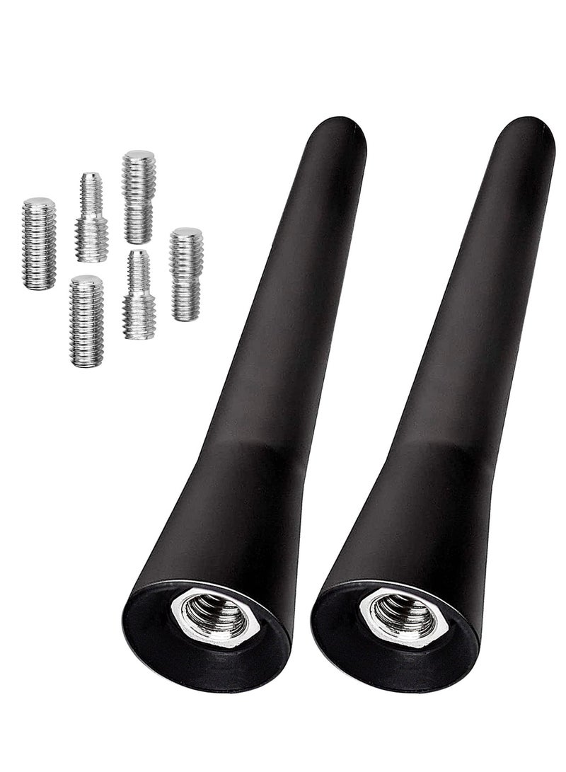 SYOSI 2 Pcs Car Aerial Antenna 6.5cm Mini Car Radio Small Short Roof AM/FM Universal Replacement with Screw M4 M5 M6 - Image 1
