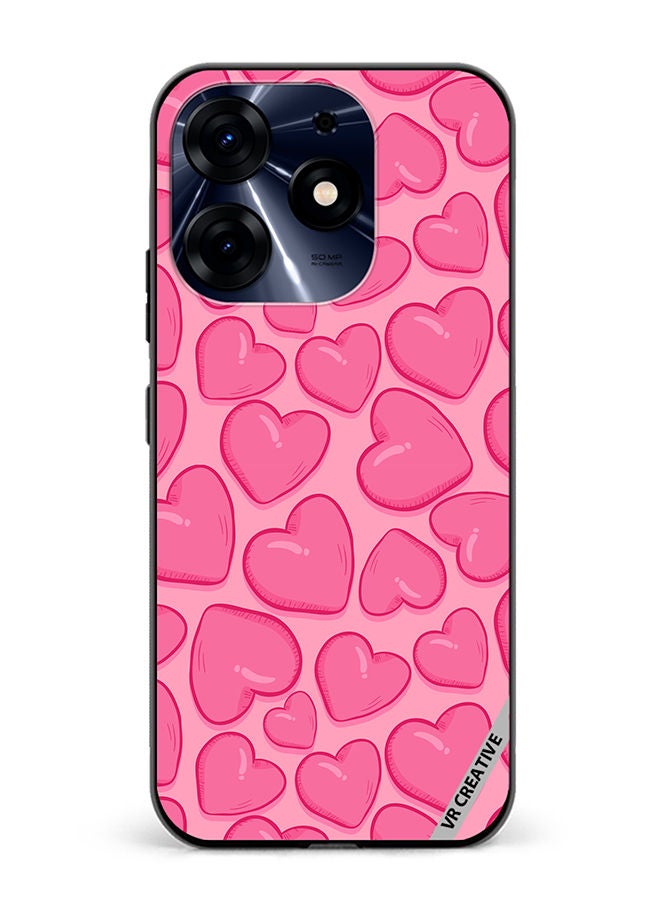VR CREATIVE Protective Case Cover For Tecno Spark 10 Pro Pink Herat Design Multicolour - Image 1