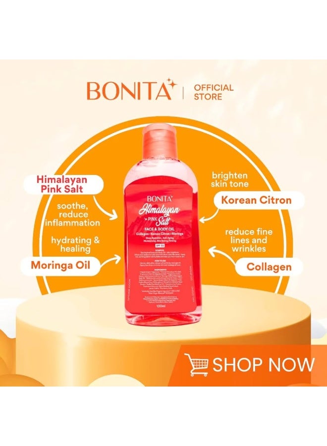 بونيتا زيت ملح الهيمالايا الوردي للوجه والجسم 100 مل - Image 2