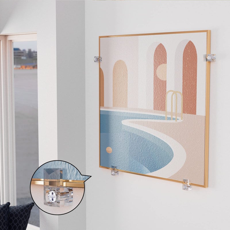 BAGTeck 22 Sets of Mirror Holder Clips Kit,3/8 Crystal Clear Plastic Mirror Clip,Mirror Holder Clips Glass Retainer Clips Kit,Mirror Hanging kit with Screws and Fixed Mirror Box Door - Image 2
